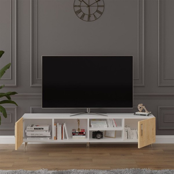 Tv Ünitesi Beyaz & Safir Meşe T-10 Tv Ünitesi Beyaz & Safir Meşe T-10