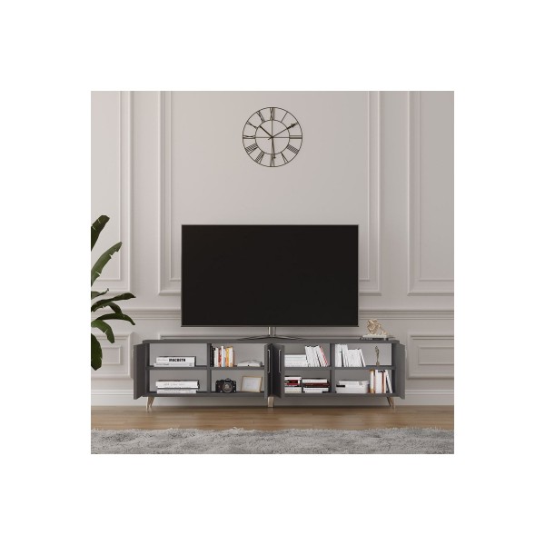 Asra Trend %100 MDFLAM Tv Ünitesi Koyu Gri T-04