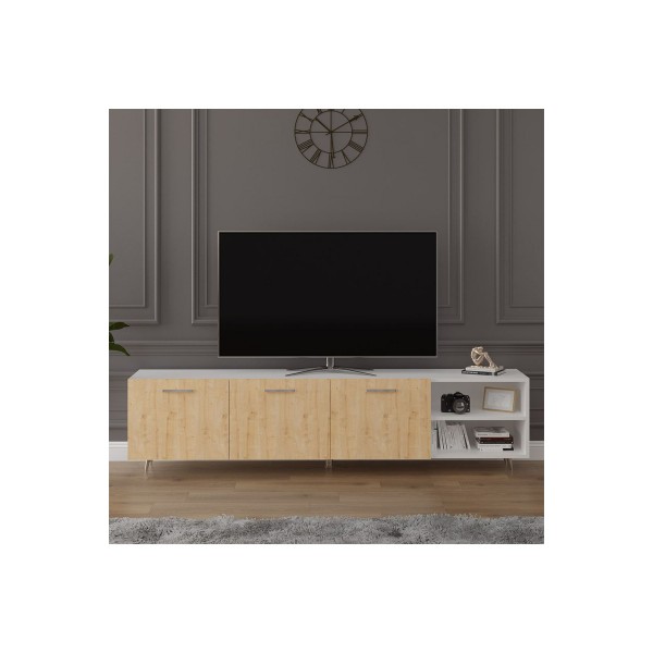 Tv Ünitesi Safir Meşe & Beyaz T-19 Tv Ünitesi Safir Meşe & Beyaz T-19