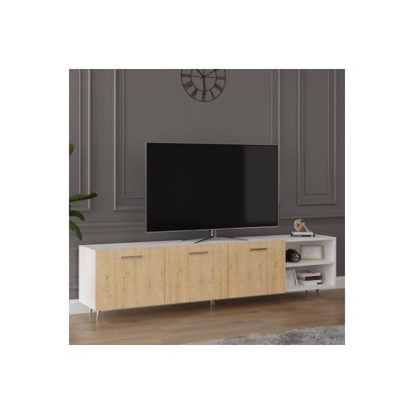 Tv Ünitesi Safir Meşe & Beyaz T-19 Tv Ünitesi Safir Meşe & Beyaz T-19