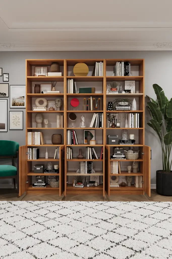 Petra Kapaklı Üçlü Dekoratif Kitaplık – 180x208 cm %100 MDFLAM K-54