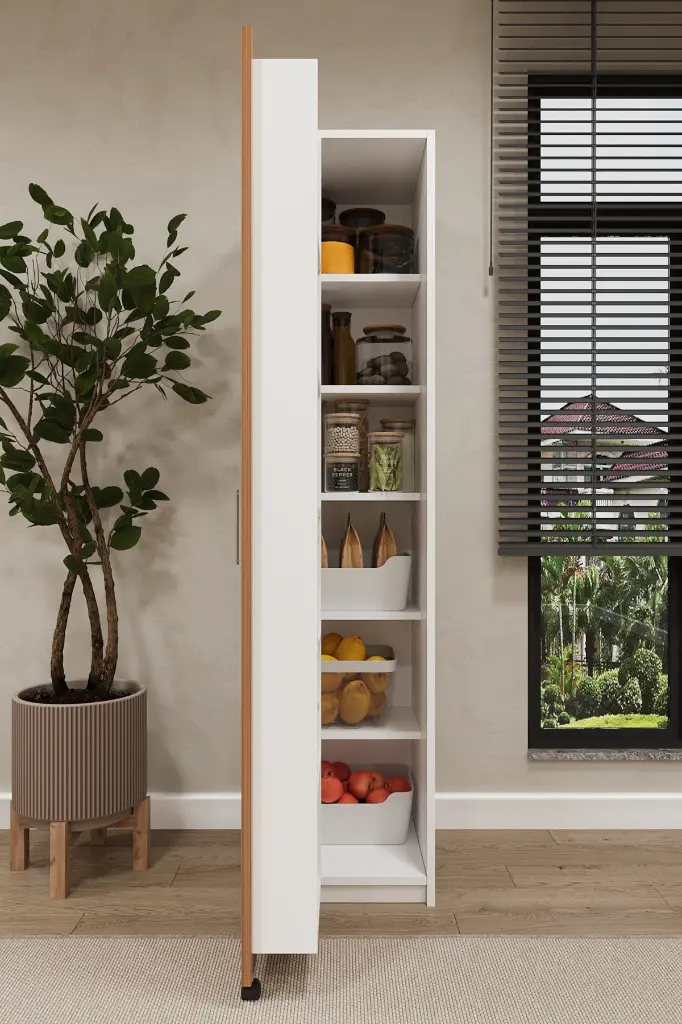 Lüks Çok Amaçlı Kiler Dolabı %100 MDF Erzak Organizer Mutfak Dolabı MK19