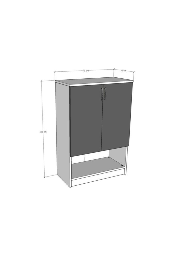 Koyu Gri Ayakkabılık A-08 - Görsel 3