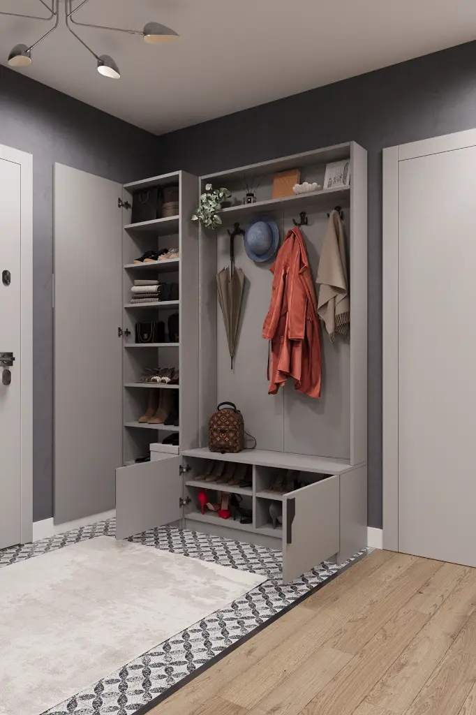Ayakkabılıklı Askılıklı Vestiyer ve Portmanto 140 cm V-01 