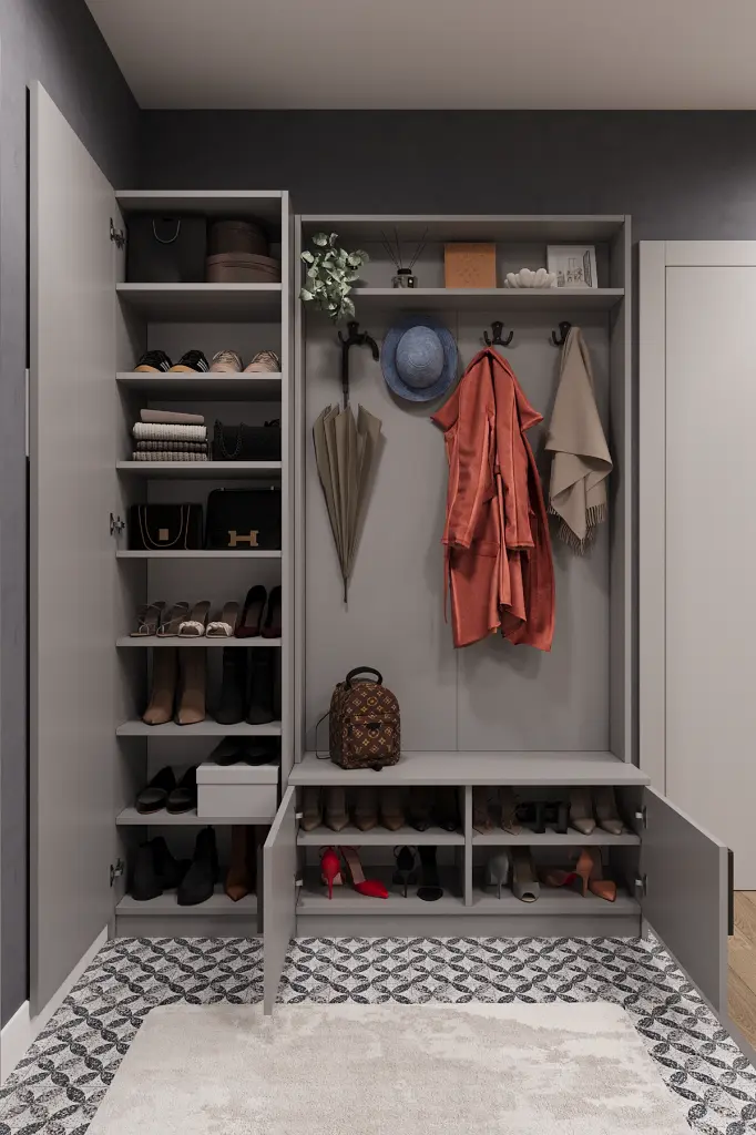 Ayakkabılıklı Askılıklı Vestiyer ve Portmanto 140 cm V-01 