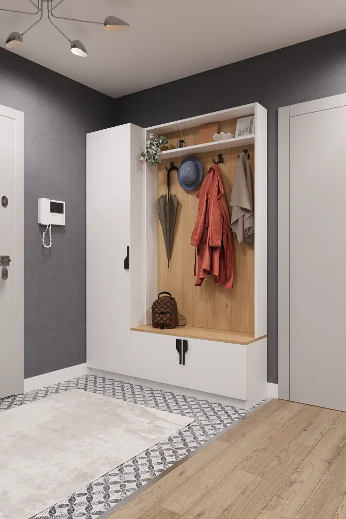 Ayakkabılıklı Askılıklı Vestiyer ve Portmanto 140 cm V-01 