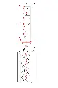 MK19 kiler dolabı ölçü şeması: 180 cm yükseklik, 40 cm genişlik, 45 cm derinlik; iç raf aralıkları 26,5 cm ve kapak rafları 25,7 cm.