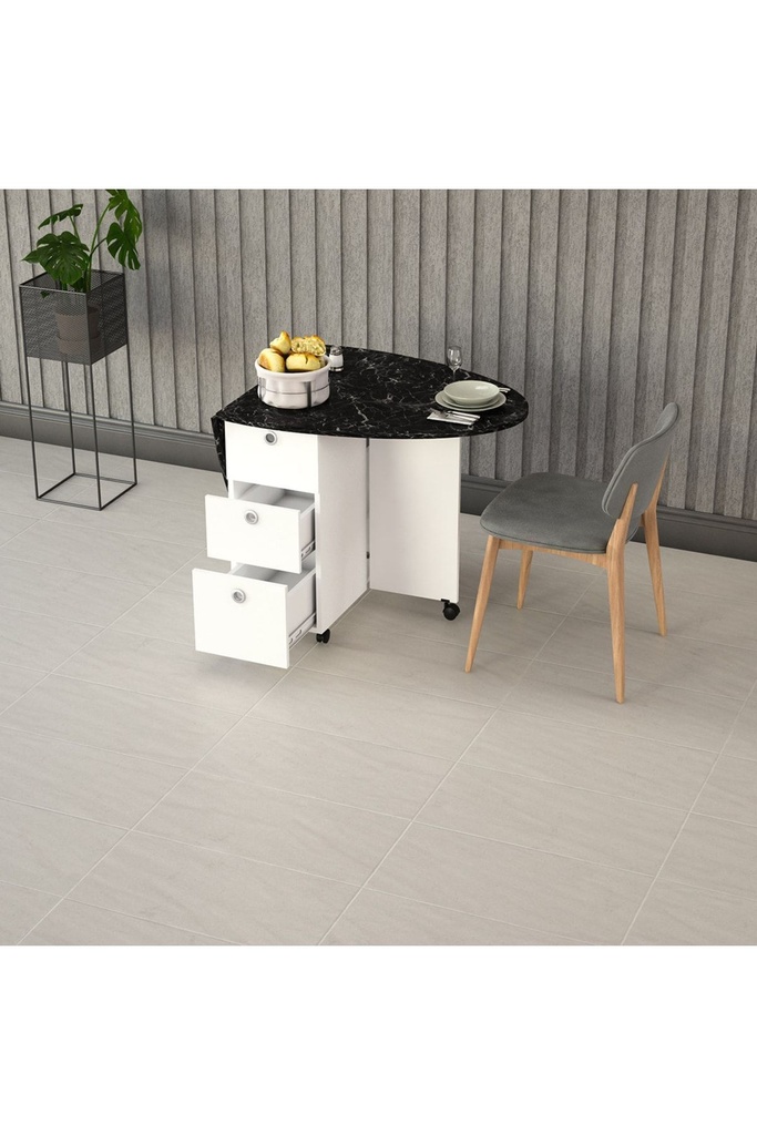 Royal Mermer Katlanır Mutfak Masası KM-07 - Görsel 2