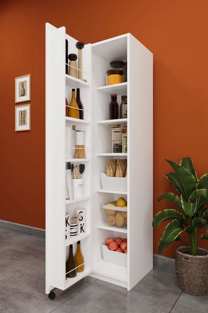 Lüks Çok Amaçlı Kiler Dolabı %100 MDF Erzak Organizer Mutfak Dolabı MK19