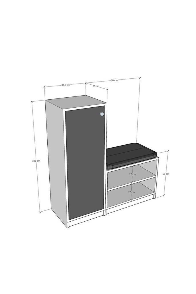 Puflu Tek Kapaklı Safir Meşe Ayakkabılık A-12 - Görsel 5