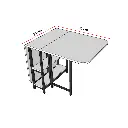 Ölçü şemasında açık masa tablasının 90 cm genişlik ve 70 cm derinlik ölçüleri ok işaretleriyle belirtilmiş.