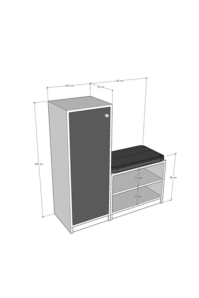 Koyu Gri Ayakkabılık A-18 - Görsel 3