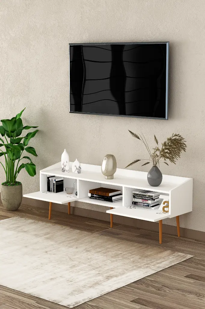 Modern Yaşam Alanı Seti (T-28 Kapaklı TV Ünitesi & SEHPA01 Zigon Sehpa)