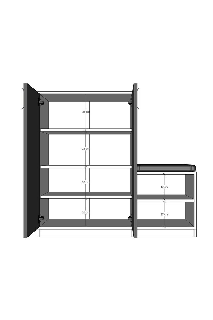 Beyaz Ayakkabılık %100 MDFLAM A-21 - Görsel 4