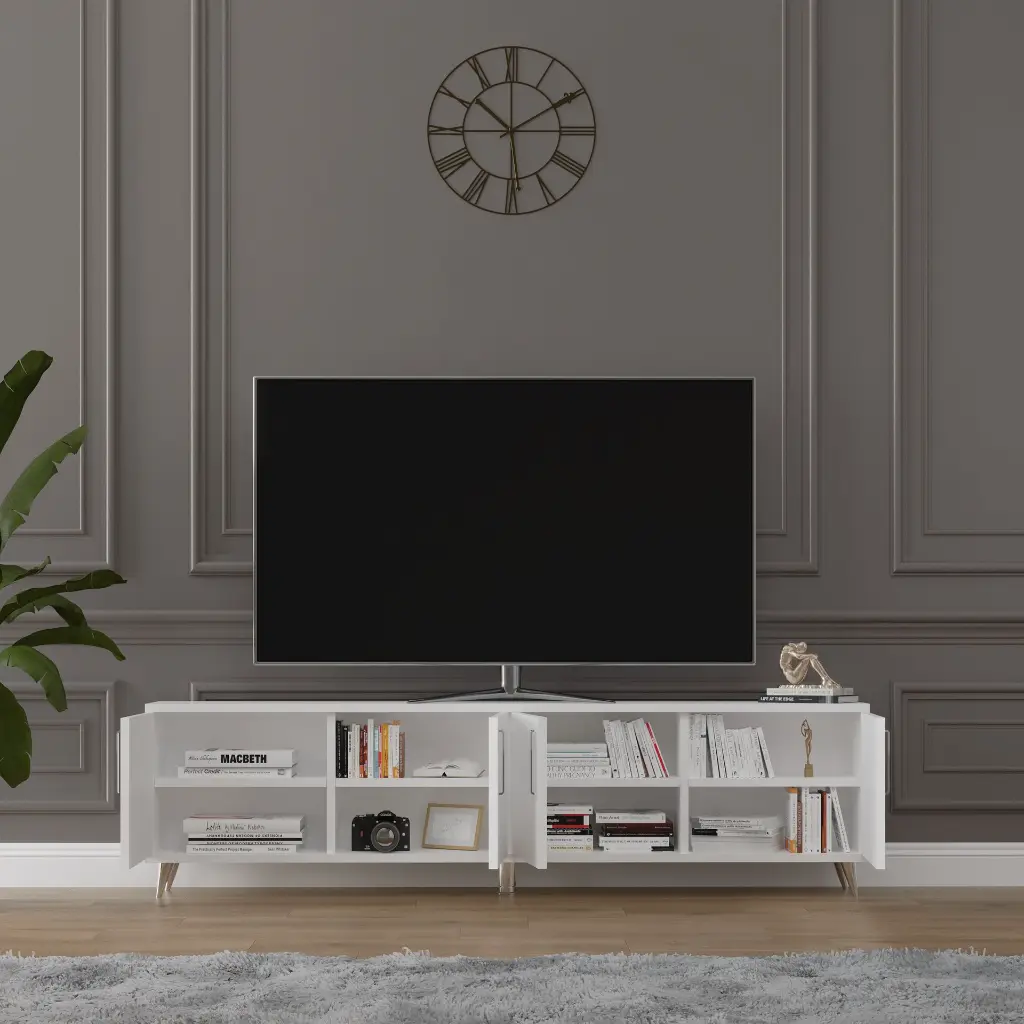 Minimalist Salon Şıklığı Seti (T-01 TV Ünitesi & SEHPA01 3'lü Zigon Sehpa) 