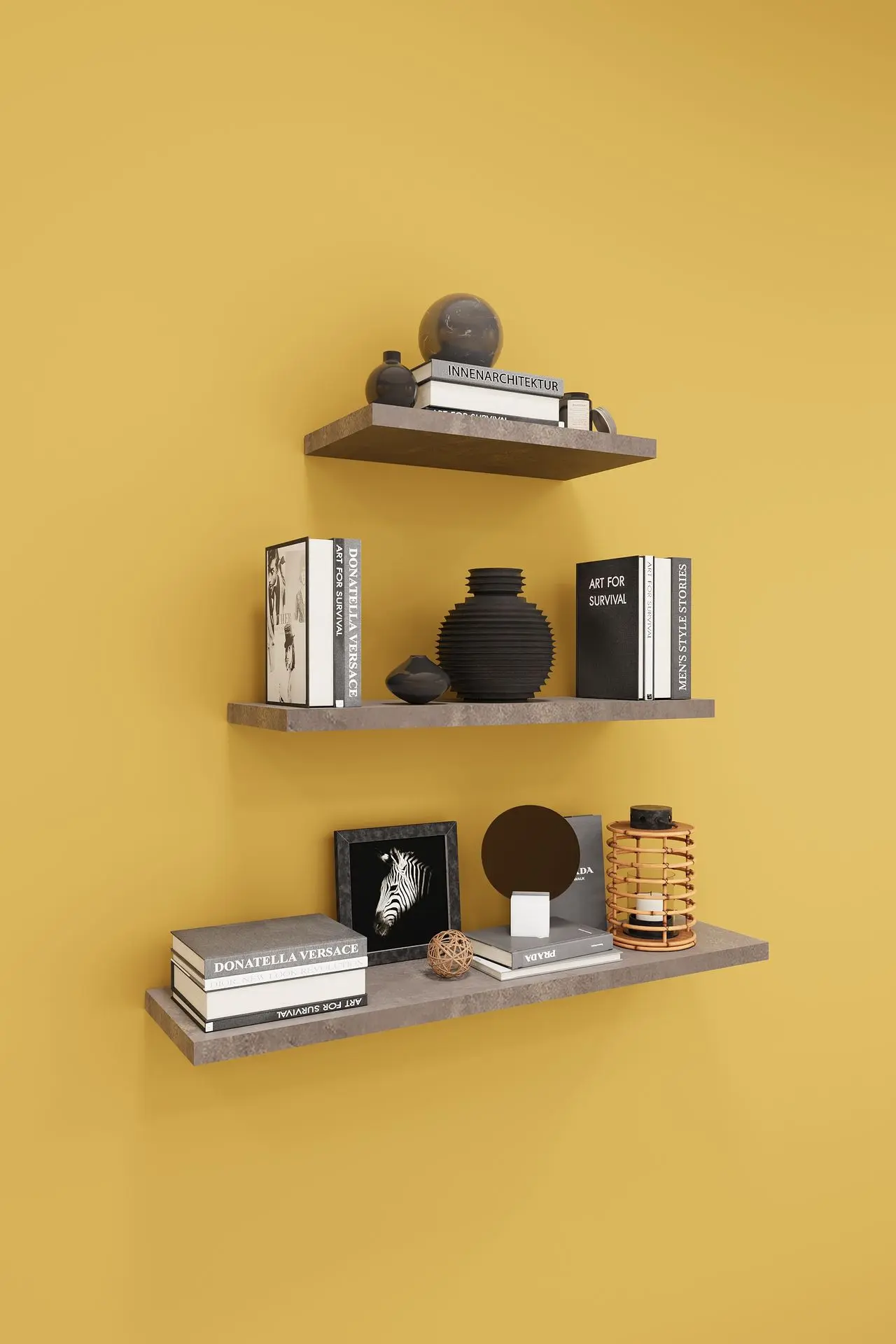 Duvar Rafı 3'lü Set 60 45 30 cm MDF Dekoratif Raf - DRF-02