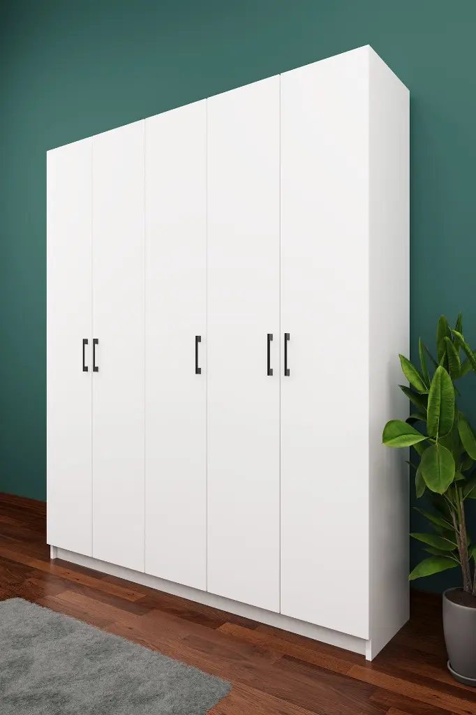 V-09 5 Kapaklı Vestiyer ve Portmanto 150 cm Ayakkabılıklı Askılıklı 