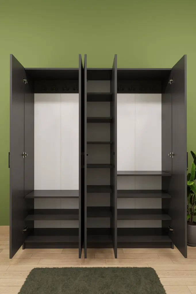 5 Kapaklı Vestiyer ve Portmanto 150 cm Ayakkabılıklı Askılıklı V-09