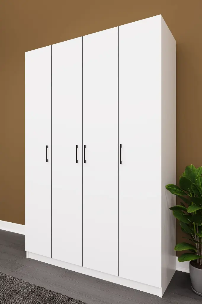 4 Kapaklı Gardırop 120x180 cm MDFLAM Yatak Odası Gardırobu G-08