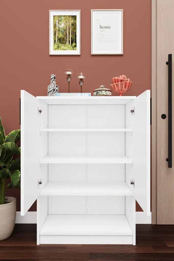 Beyaz Kapaklı Ayakkabılık 71x105 cm 2 Kapaklı Ayakkabı Dolabı - A-01