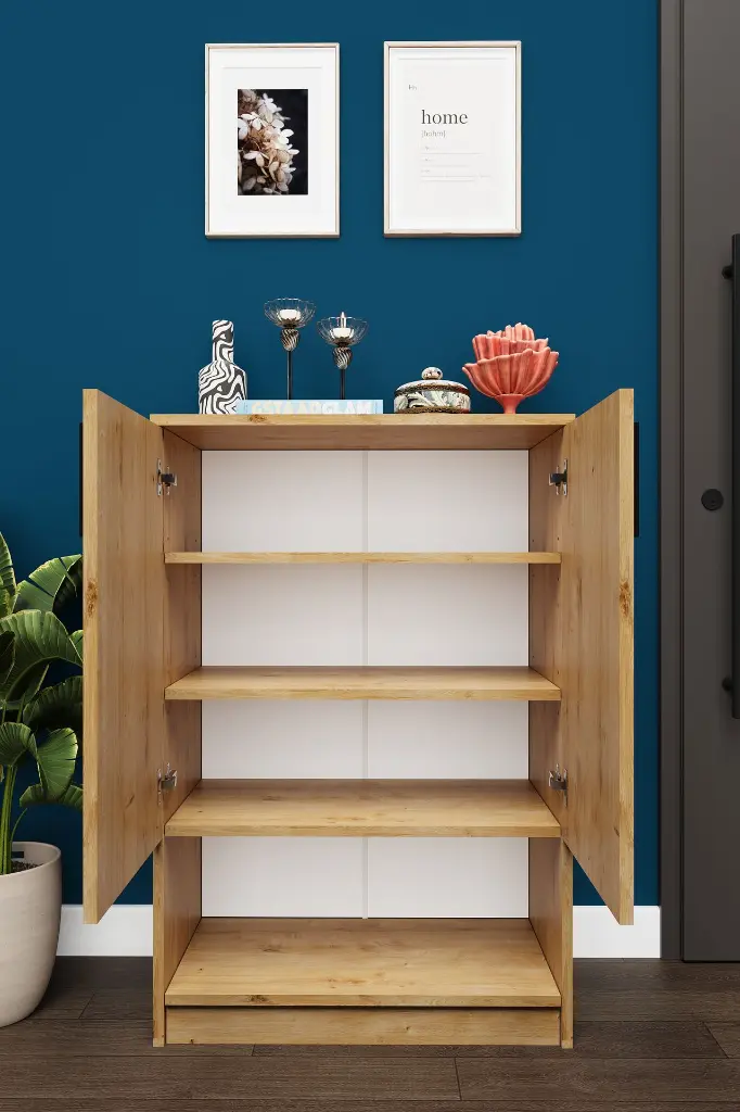 Safir Meşe Kapaklı Ayakkabılık 71x105 cm 2 Kapaklı Antre Dolabı - A-02