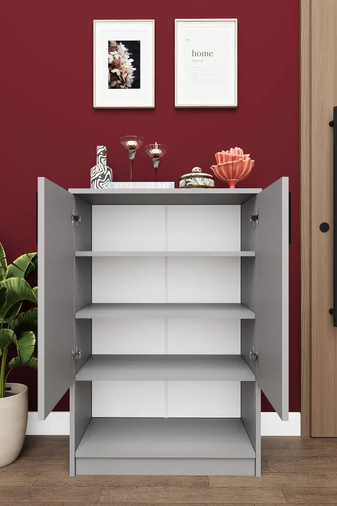  Kül Gri Ayakkabılık 71x105 cm Kapaklı Ayakkabı Dolabı - A-03