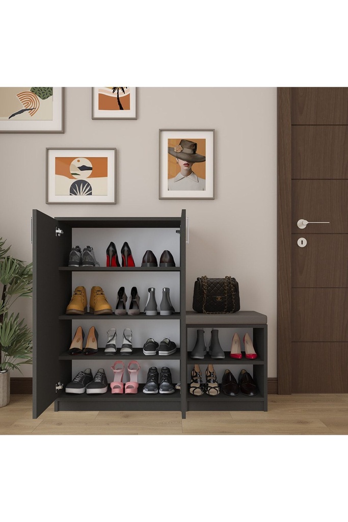 Koyu Gri Ayakkabılık %100 MDFLAM A-28 - Görsel 2