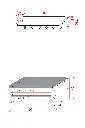 A-34 ölçü şeması: 90 cm askılıkta 16,8 cm raf derinliği, 26,8 cm yükseklik; bankta 45 cm yükseklik, 35 cm derinlik.
