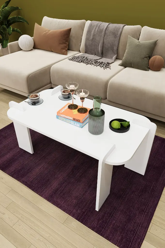 Minimal Orta Sehpa Geçmeli 90x50 cm %100 MDFLAM - OS04 