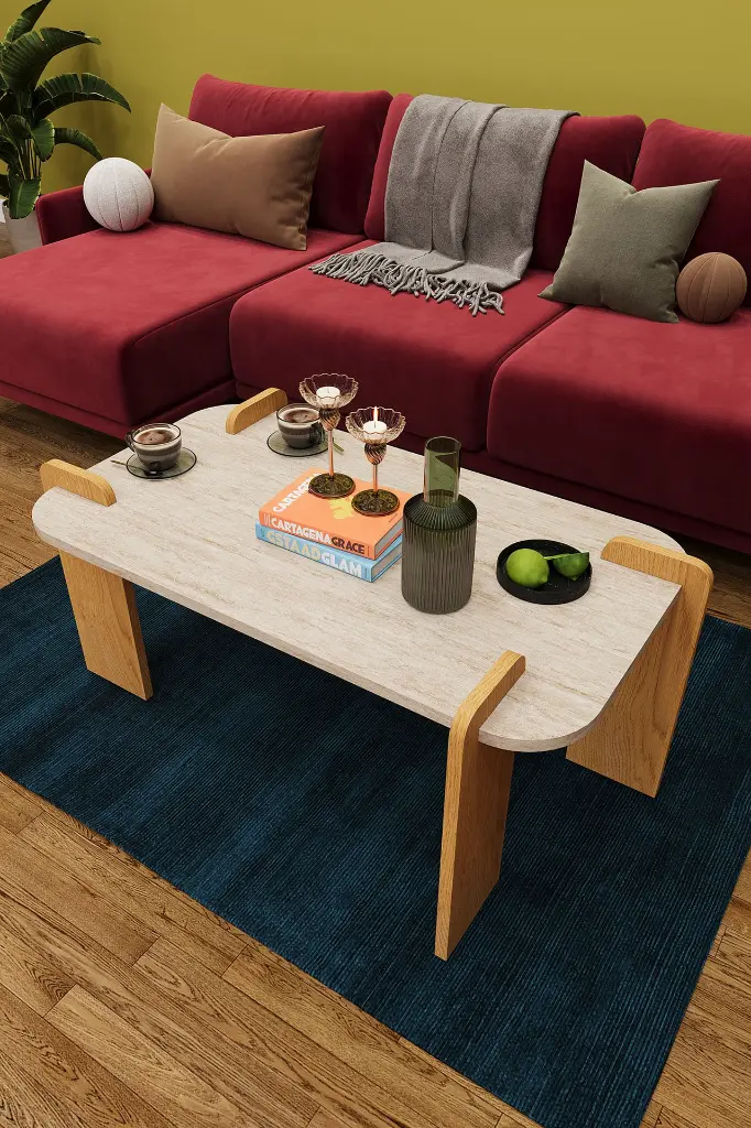 Minimal Orta Sehpa Geçmeli 90x50 cm %100 MDF - OS04