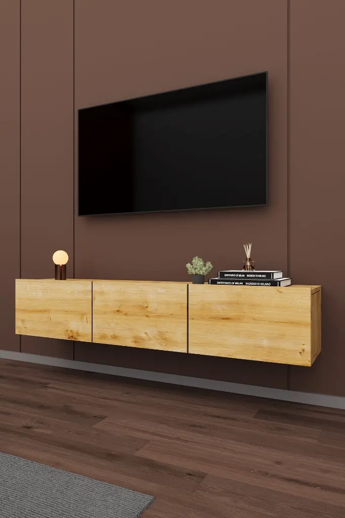 Duvara Monte TV Ünitesi T-27 | 160 cm, 3 Kapaklı, 4 Renk Seçeneği 