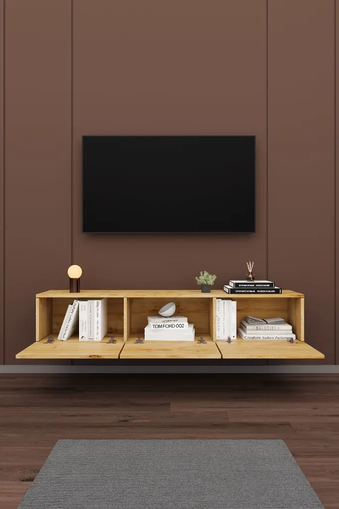 Duvara Monte TV Ünitesi T-27 | 160 cm, 3 Kapaklı, 4 Renk Seçeneği 