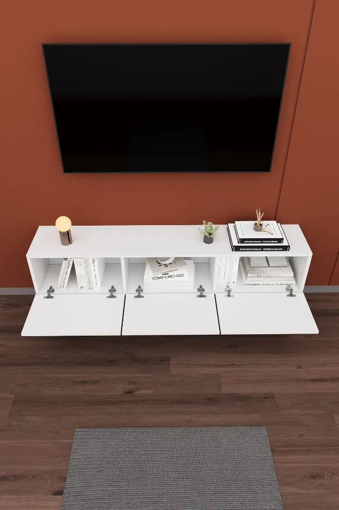 Duvara Monte TV Ünitesi T-27 | 160 cm, 3 Kapaklı, 4 Renk Seçeneği 