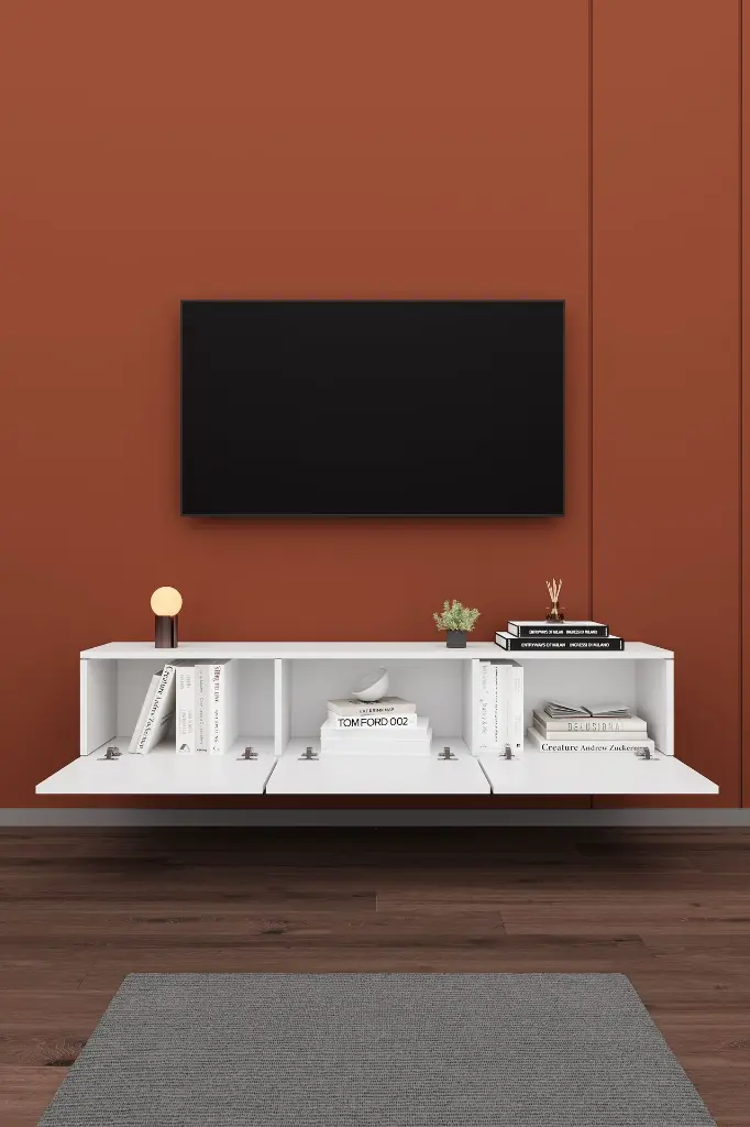 Duvara Monte TV Ünitesi T-27 | 160 cm, 3 Kapaklı, 4 Renk Seçeneği 