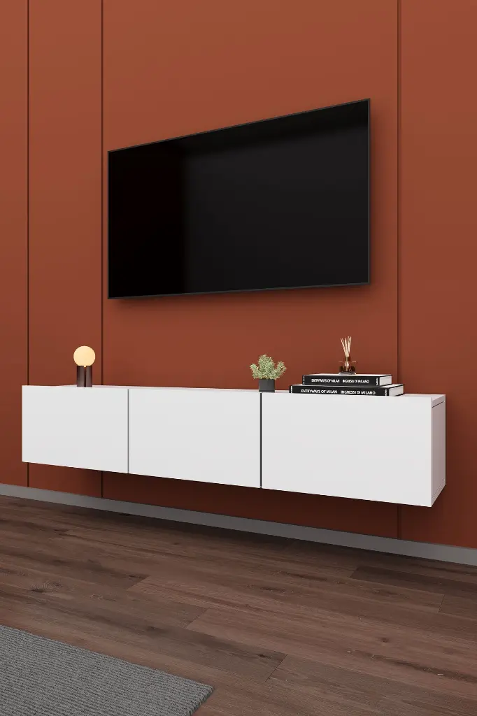 Duvara Monte TV Ünitesi T-27 | 160 cm, 3 Kapaklı, 4 Renk Seçeneği 