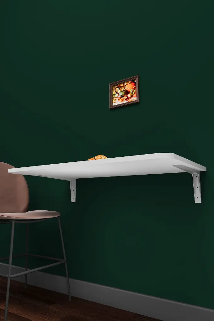 Duvara Monte Katlanır Masa Beyaz 90x50 cm Açılır Kapanır - DMM-01