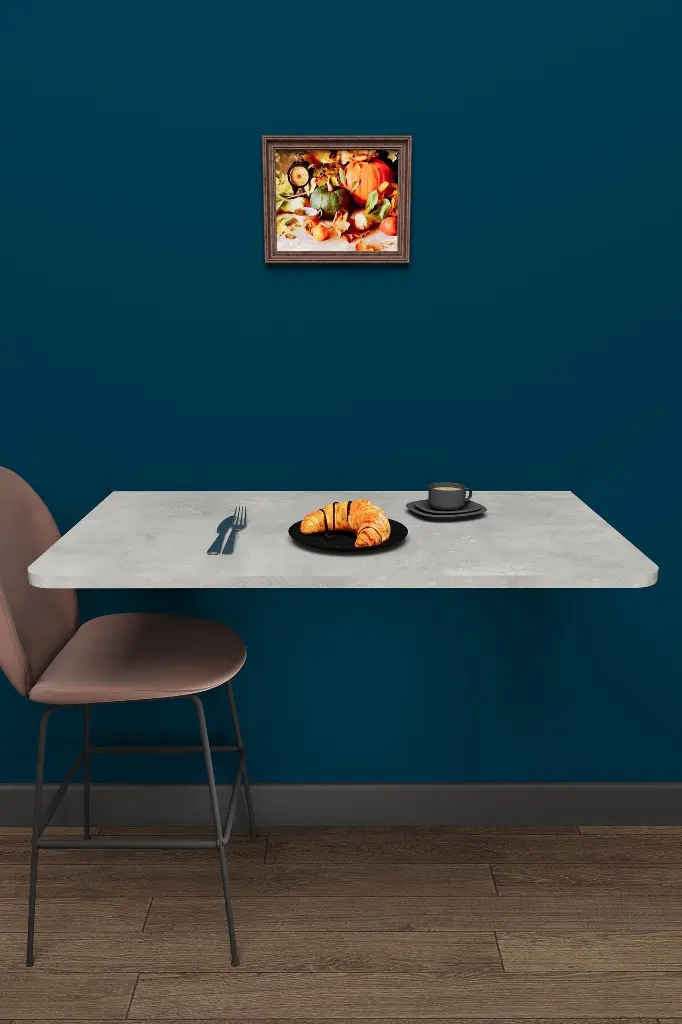 Duvara Monte Katlanır Masa Retro Taş 90x50 cm Açılır Kapanır - DMM-03