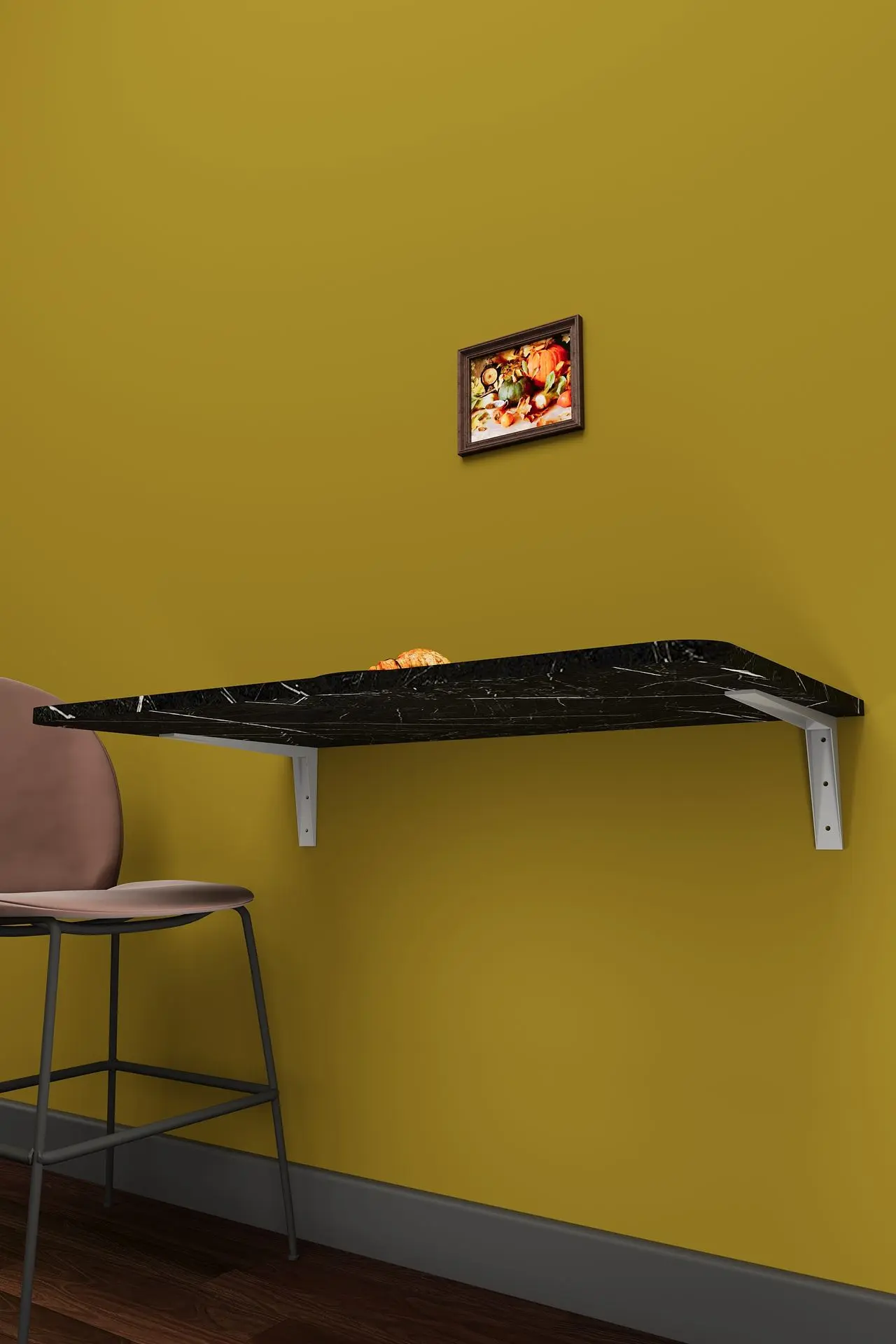 Duvara Monte Katlanır Masa Royal Mermer 90x50 cm - DMM-04