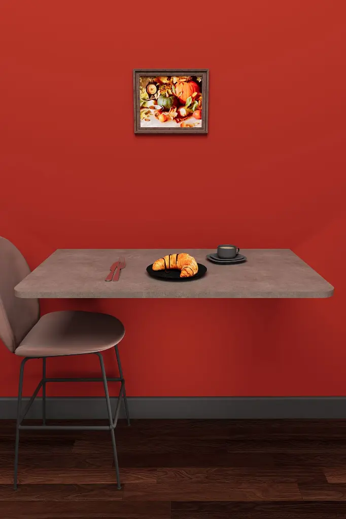 Duvara Monte Katlanır Masa Retro Gri 90x50 cm Açılır Kapanır - DMM-07