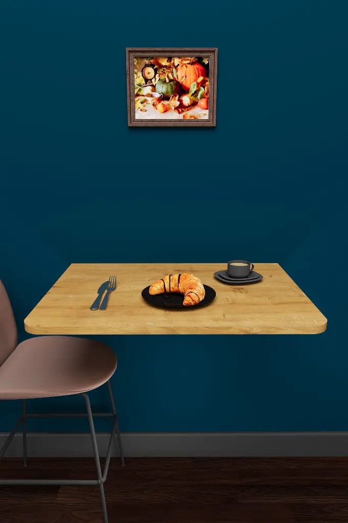Duvara Monte Katlanır Masa Safir Meşe 68x50 cm Açılır Kapanır - DMM-10