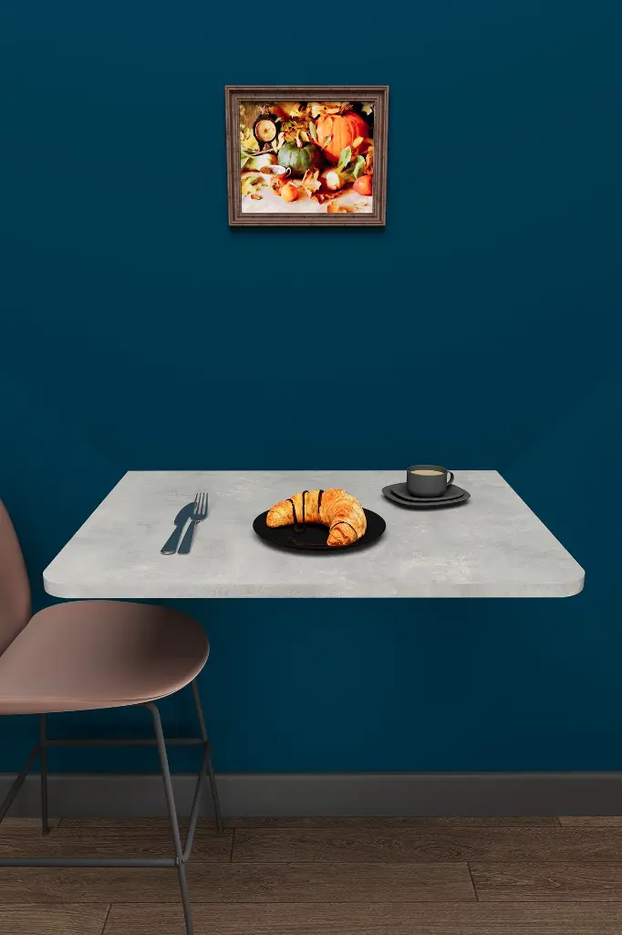 Duvara Monte Katlanır Masa Retro Taş 68x50 cm Açılır Kapanır - DMM-11 