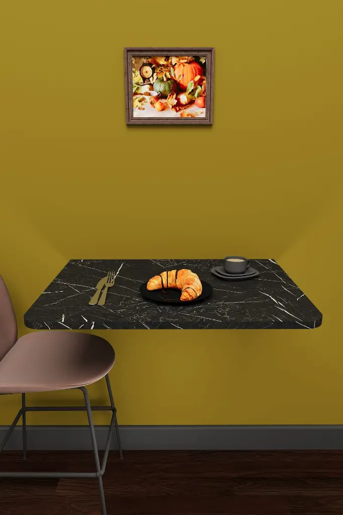 Duvara Monte Katlanır Masa Royal Mermer 68x50 cm Kompakt - DMM-12 