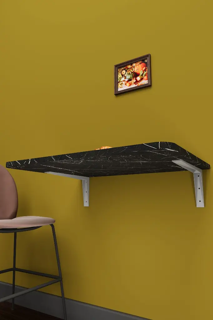 Duvara Monte Katlanır Masa Royal Mermer 68x50 cm Kompakt - DMM-12 