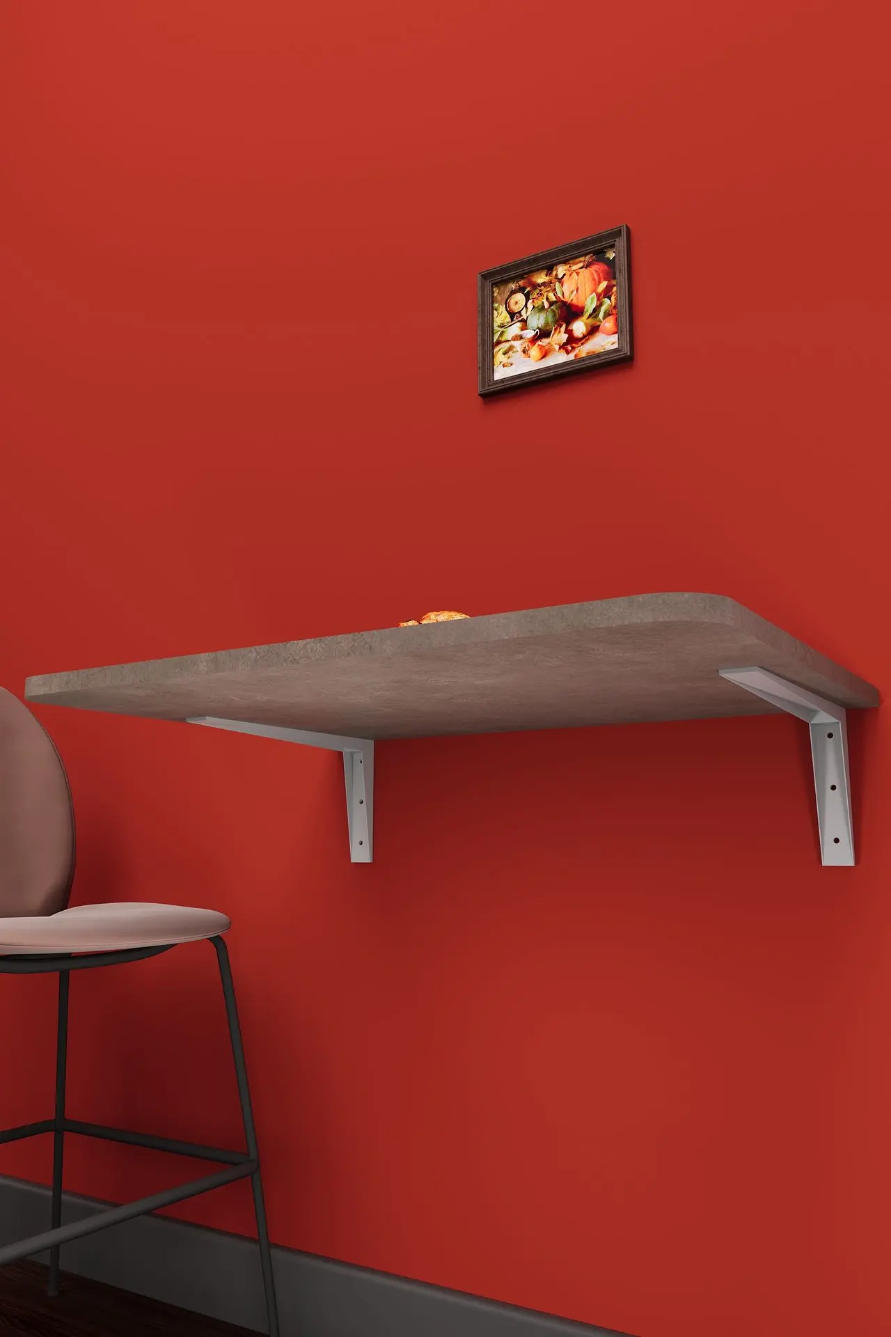Duvara Monte Katlanır Masa Retro Gri 68x50 cm Açılır Kapanır - DMM-15 