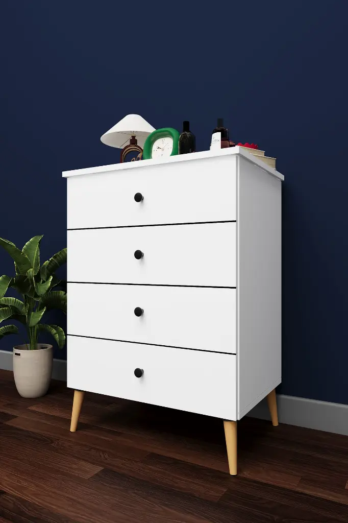 4 Çekmeceli Şifonyer 65 cm MDFLAM Dar Model - ŞF-01