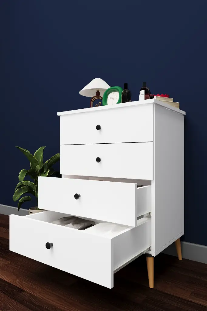 4 Çekmeceli Şifonyer 65 cm MDFLAM Dar Model - ŞF-01