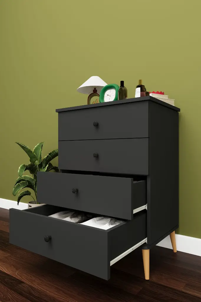 4 Çekmeceli Şifonyer 65 cm MDF Dar Model - ŞF-01
