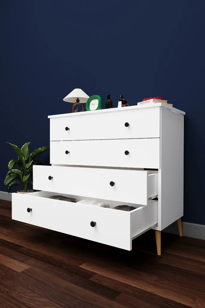 4 Çekmeceli Şifonyer 90 cm MDFLAM Geniş Model - ŞF-02