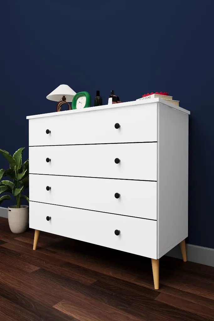 4 Çekmeceli Şifonyer 90 cm MDFLAM Geniş Model - ŞF-02