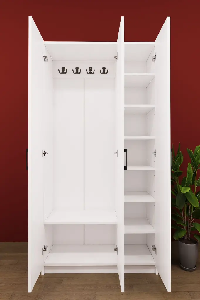 V-07 Dar Girişler İçin Vestiyer ve Portmanto 90 cm Ayakkabılıklı Askılıklı